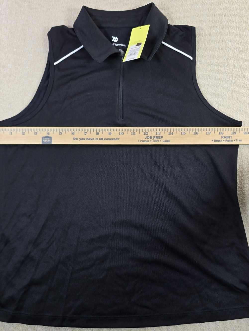 All In Motion Women’s Large Black Sleeveless Golf Tennis Collared Tank Top NWT - Picture 4 of 5